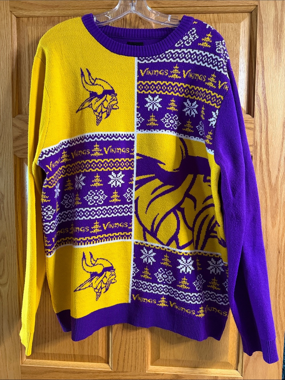 NFL Purple and Gold Vikings Crewneck Sweater